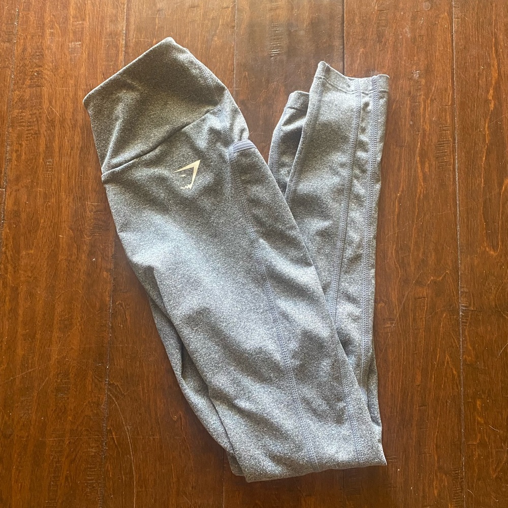 Gymshark Dry Sculpture Leggings - Charcoal Marl, Size XS.
